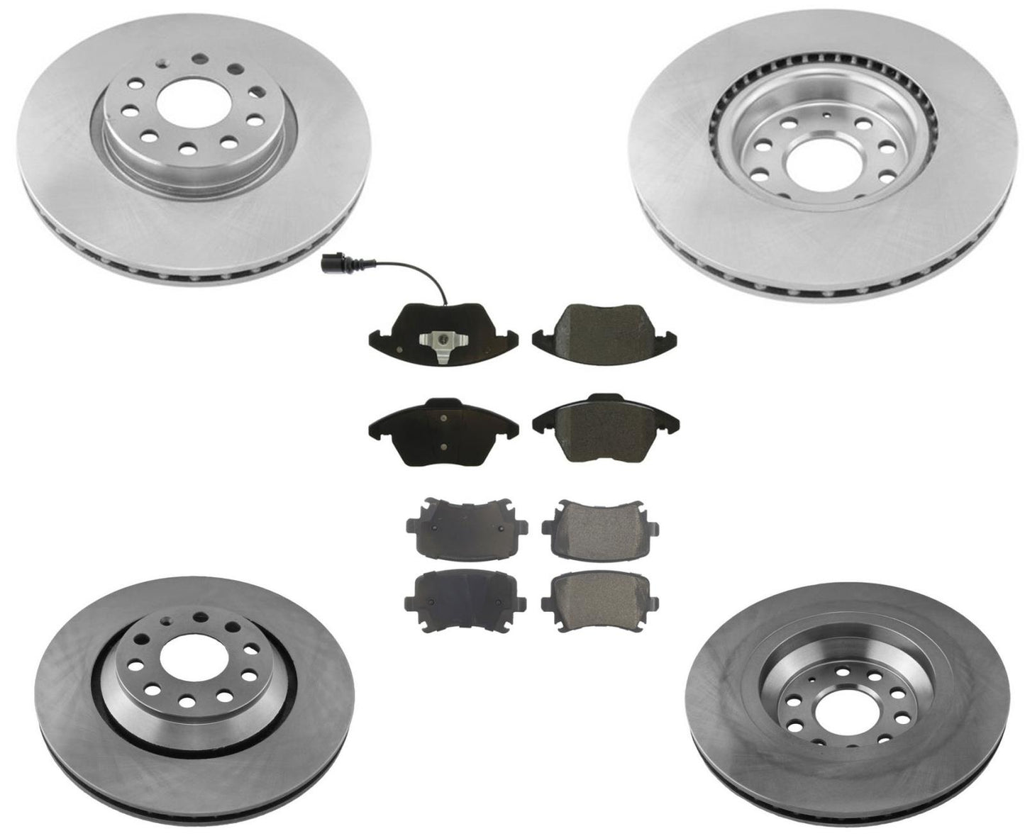 Disc Brake Rotors & Ceramic Brake Pads Fits Front Wheel Drive 09-17 VW CC 3.6L