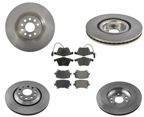 345MM Disc Brake Rotors & Frt Ceramic Brake Pads Fits 2009-2010 Passat CC 3.6L