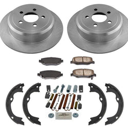 Rear Disc Brake Rotors & Rear Ceramic Pads for Jeep Liberty 5pc 08-12