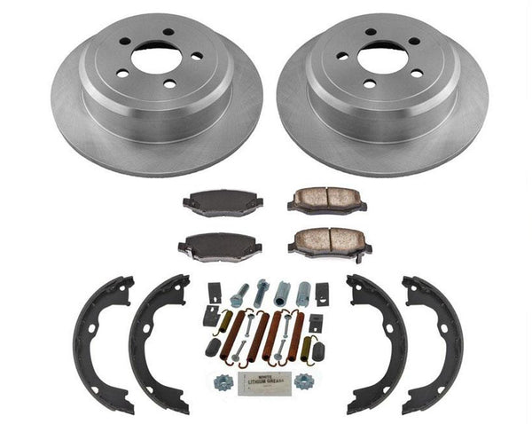 Rear Disc Brake Rotors & Rear Ceramic Pads for Jeep Liberty 5pc 08-12