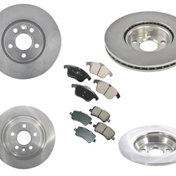 Front & Rear Disc Brake Rotors Ceramic Pads Fits 2012-2015 Range Rover Evoque