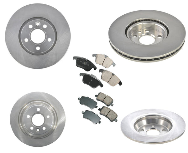 Front & Rear Disc Brake Rotors Ceramic Pads Fits 2012-2015 Range Rover Evoque