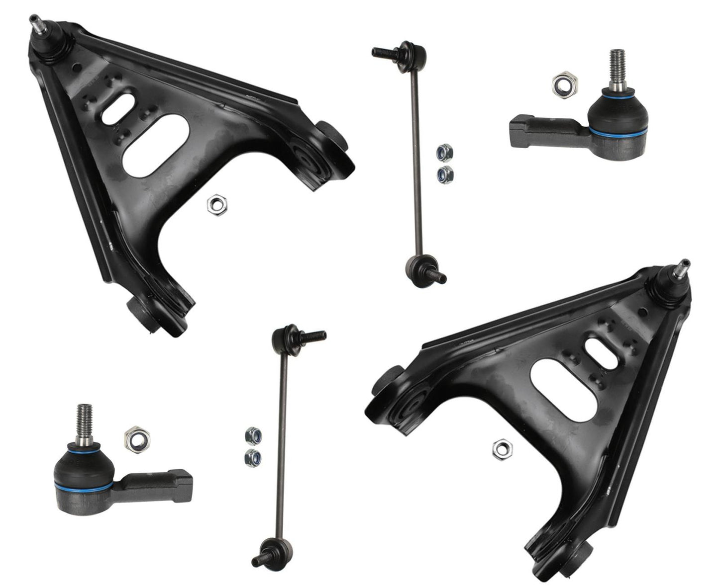 For 2008 2010 2012 2013 Smart ForTwo (2) Control Arms Tie Rods Ball Joints Links