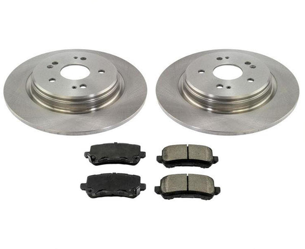 Rear Disc Brake Rotors and Ceramic Brake Pads for Acura TLX 15-19 3PC Kit