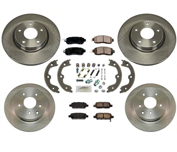 Front & Rear Brake Rotors Brake Pads Parking Shoes For Nissan Altima 13-18 Sedan