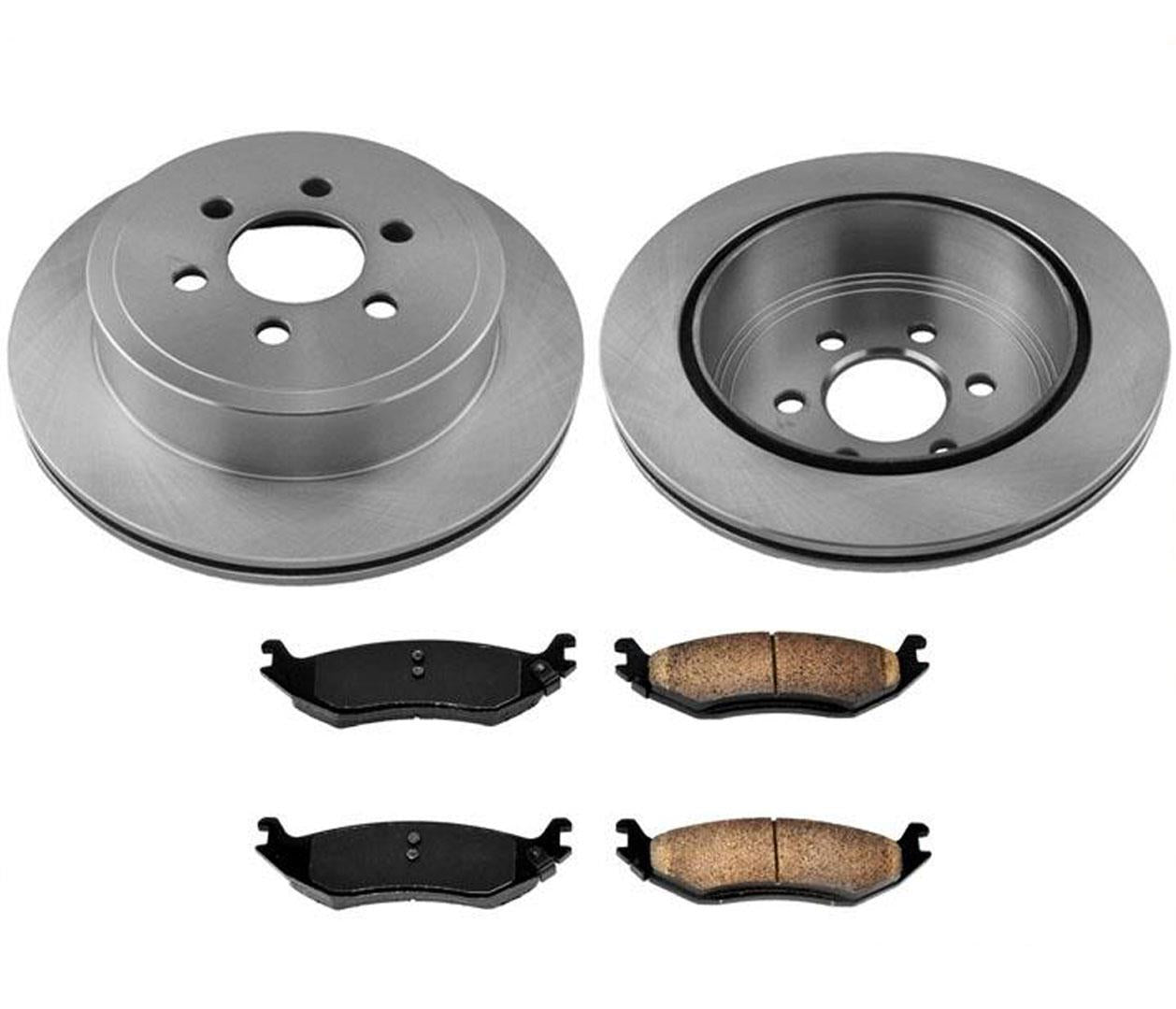 Rear Brake Rotors & Brake Ceramic Pads for Dodge Durango 2003