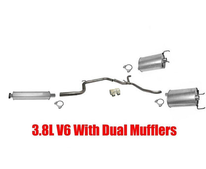 Dual Exhaust Muffler Resonator Exhaust System 3.8L for Grand Prix 1997-2002 - Photo 2