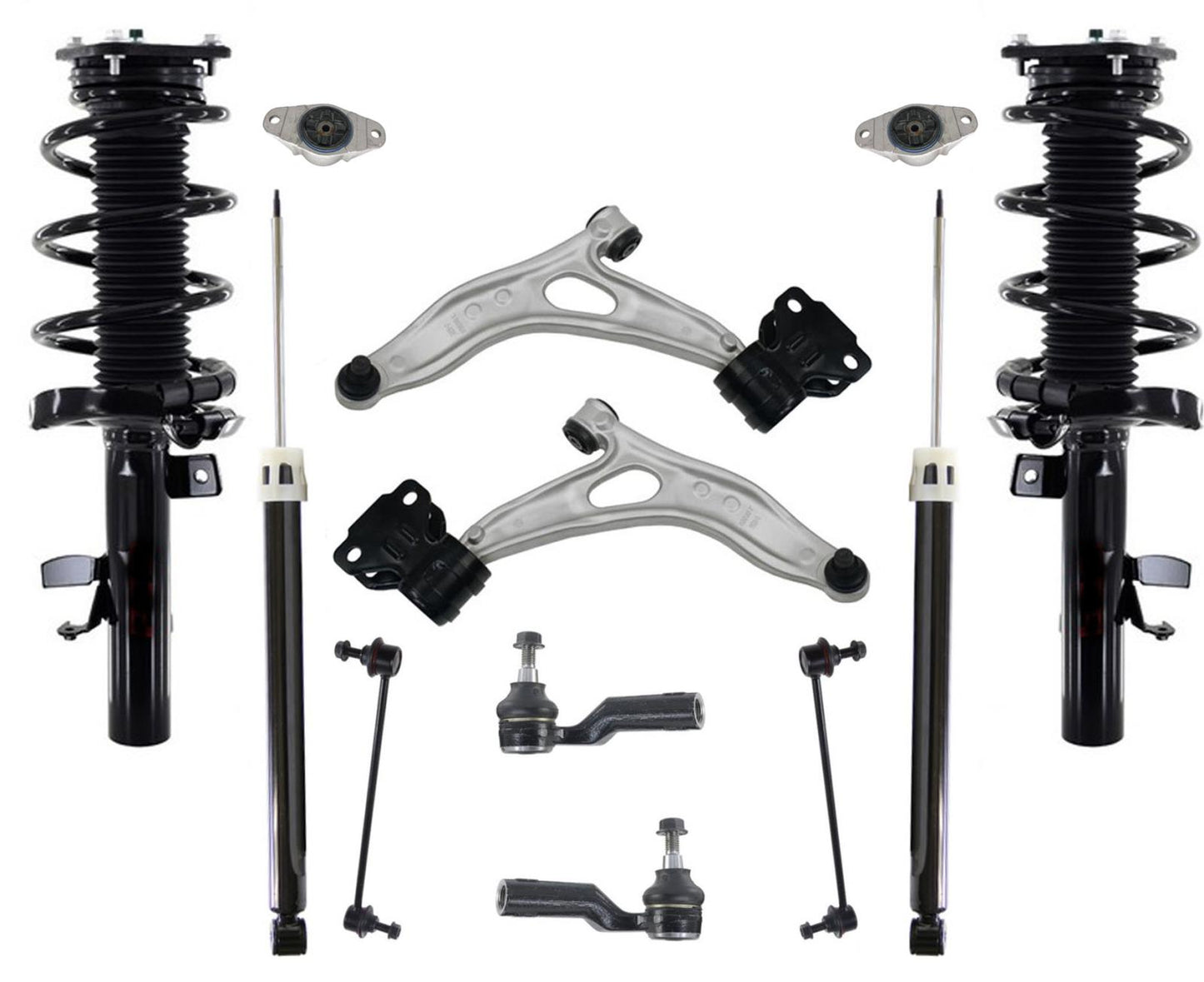 Front Coil Spring Struts Assembly Arms Links Fits 2013-2018 Ford C-Max Hybrid SE