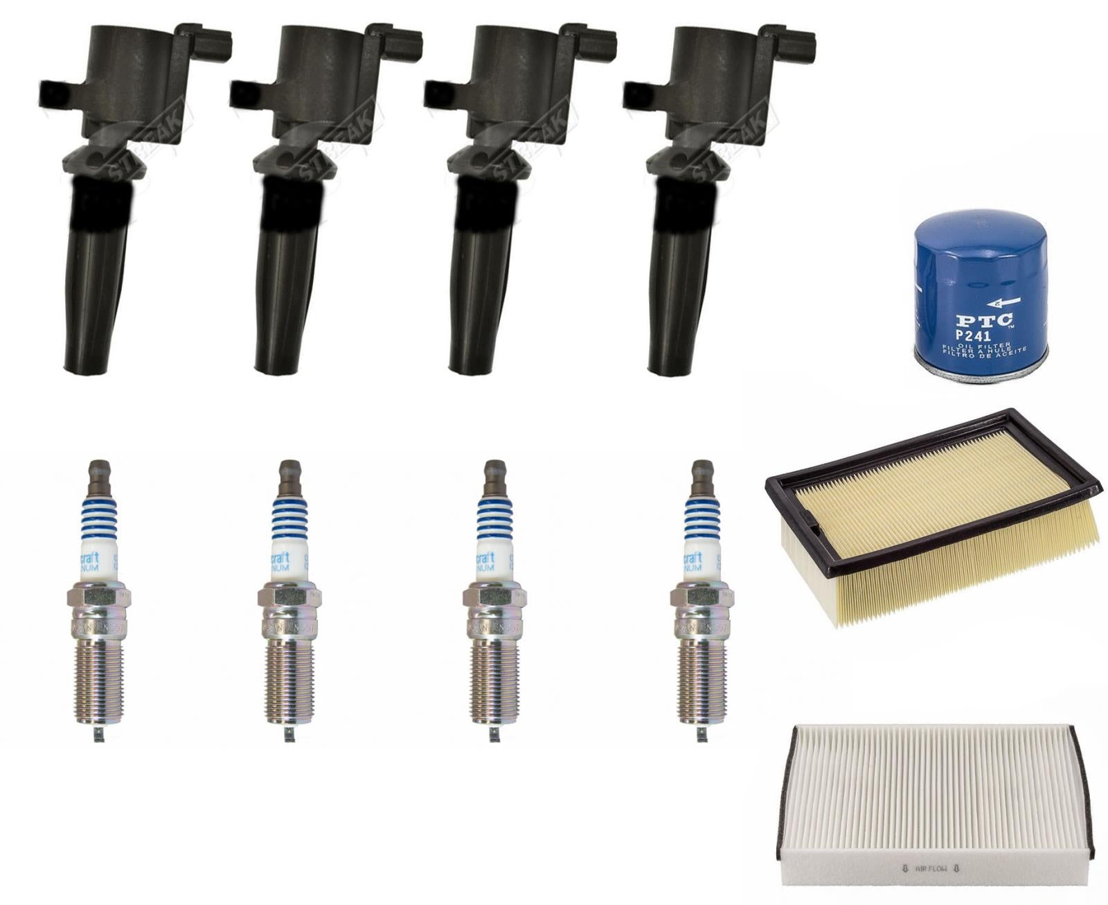 Ignition Coils Spark Plugs Filters Tune Up Fits 2013-2019 Ford Escape 2.5L