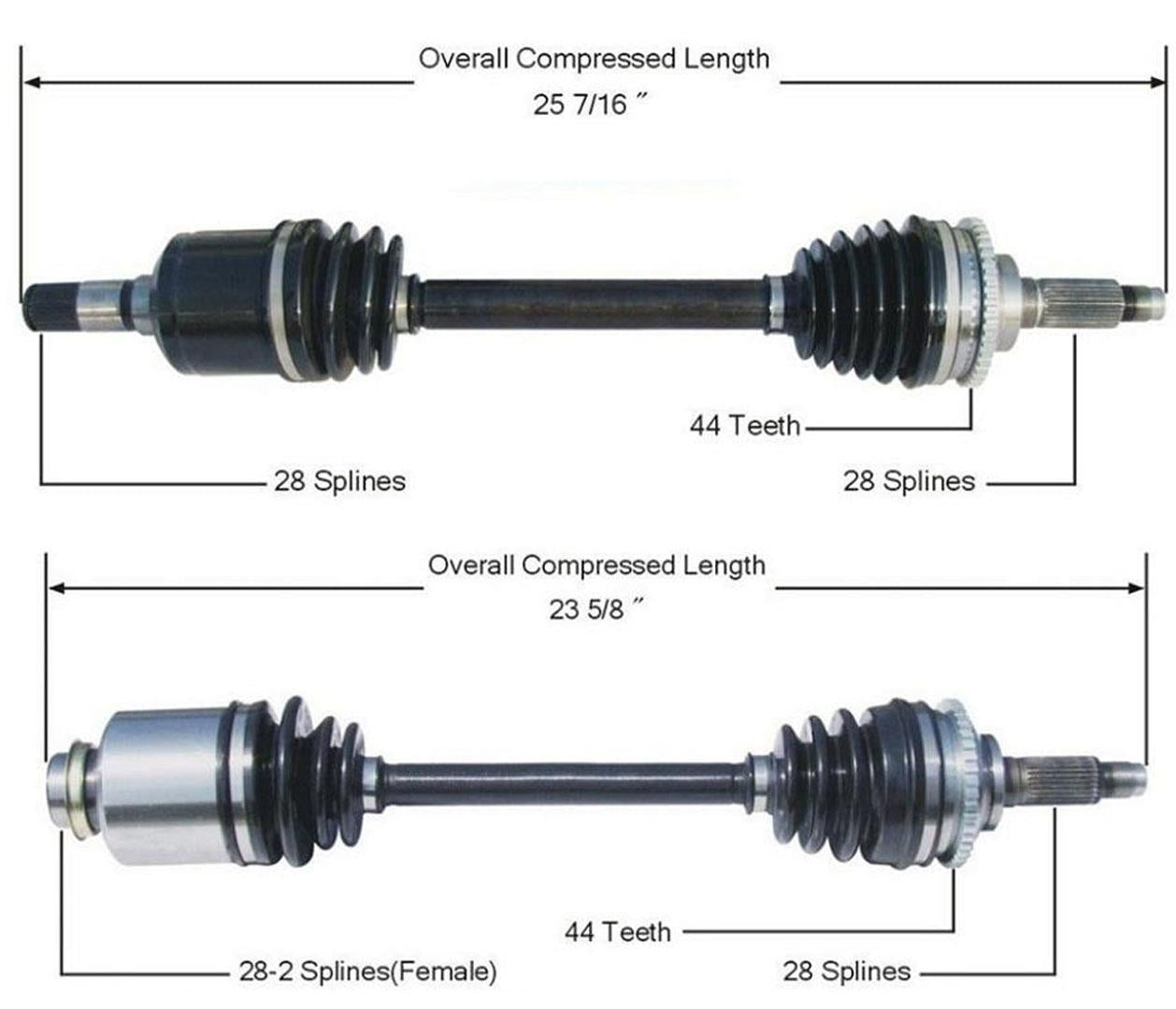03-08 Mazda 6 2.3L Non Turbo 100% New D/S & P/S Front Cv Axle Shafts