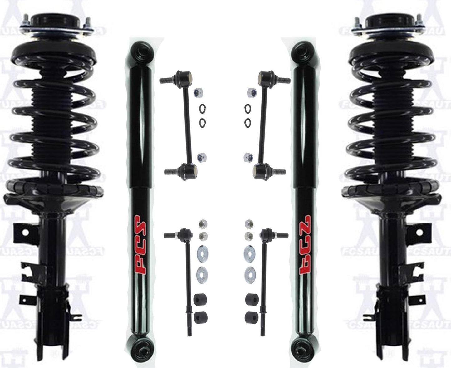 Puntales de resorte helicoidales completos delanteros para Nissan Pathfinder 1996 1997, kit de 8 piezas