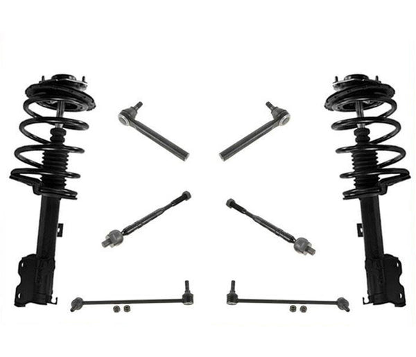 Front Complete Struts Inner & Outer Tie Rods & Links For Nissan Murano 2003 2004