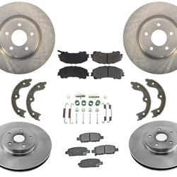 Fits For 2016-2017 Infiniti QX50 Front & Rr Brake Rotors Ceramic Brake Pads 8pc