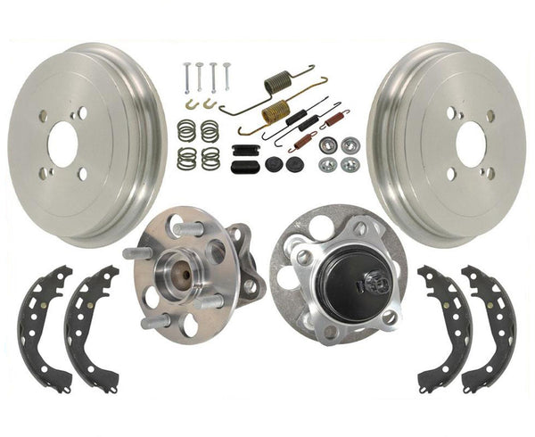 Tambores traseros Zapatas de freno Hardware de resorte y rodamientos de buje ABS para Toyota Yaris 06-15