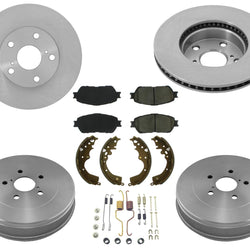 Tracción en la rueda trasera de 5 lengüetas para Toyota Tacoma 05-2015, pastillas de rotores de freno, tambores traseros