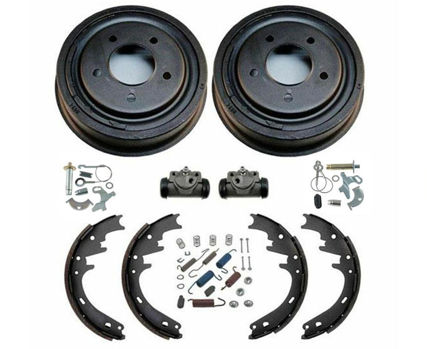 Rear Drums Shoes Wheel Cylinders Spring Kit 8pc For Ford E-150 F-150 1987-1996