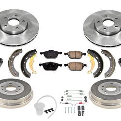 For 2012-18 Focus S SE Front Disc Brake Rotors & Rear Drums Kit 10 Pcs