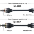 Rear Driver & Passengers Side CV Axle shaft Fits 2009-2018 Nissan 370Z