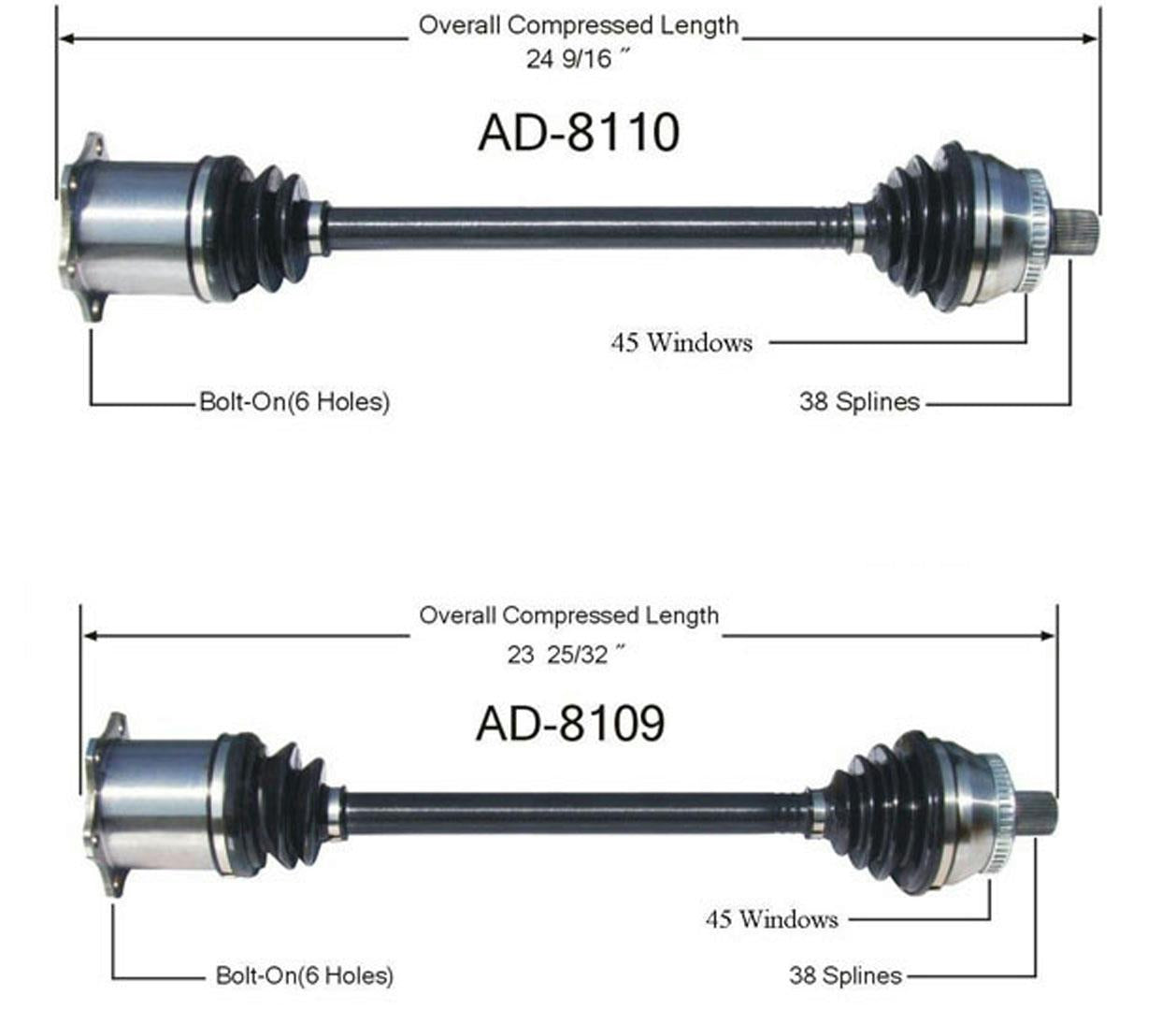 New CV Axle Fits Audi Allroad 2001-05 Front P/S and D/S MANUAL TRANSMISSION