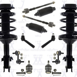 Puntales de resorte helicoidales completos delanteros para Subaru WRX STi AWD Turbo 2004-2007, 12 piezas