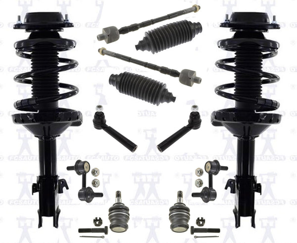 Puntales de resorte helicoidales completos delanteros para Subaru WRX STi AWD Turbo 2004-2007, 12 piezas