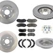 F & R Disc Brake Disc Rotors, Ceramic Brake Pads Fits Honda Odyssey 2011-2014