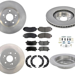 F & R Disc Brake Disc Rotors, Ceramic Brake Pads Fits Honda Odyssey 2011-2014
