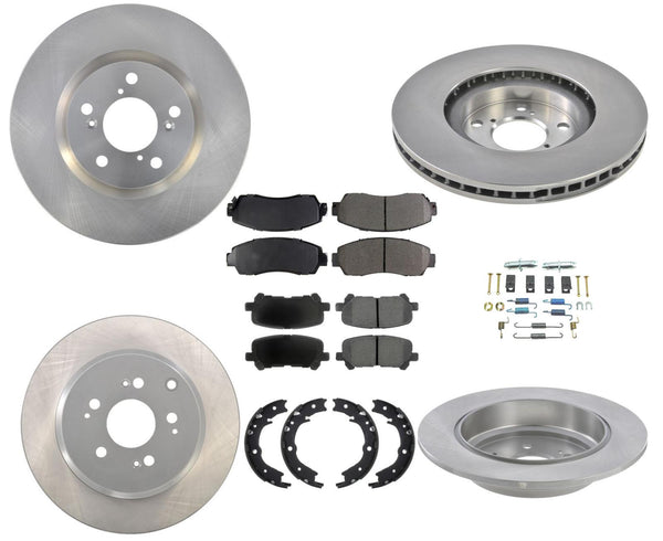 F & R Disc Brake Disc Rotors, Ceramic Brake Pads Fits Honda Odyssey 2011-2014