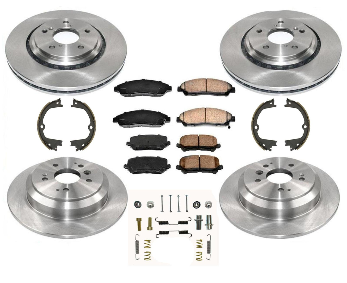 Pastillas de freno de rotores de freno delantero y trasero para Honda Pilot Kit 2016-2019 8 piezas