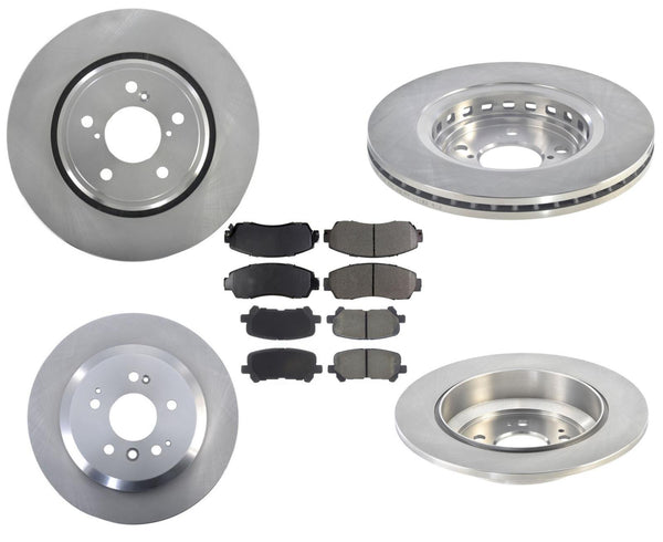 Rotores de disco de freno, pastillas de freno de cerámica para Honda Passport 2019-2020, 6 piezas