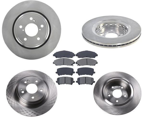 Rotores de freno de disco Pastillas de freno de cerámica para Acura MDX 2014-2017 3.5L Eng 6 piezas