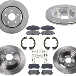 Front & Rear Brake Rotors Brake Pads Parking Shoes For 2017-2020 Acura MDX 3.5L