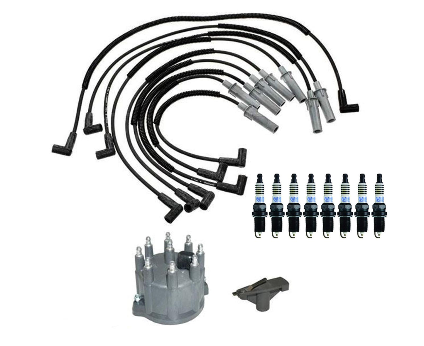 Compatible con Dodge Ram Pick Up y Van 1994-03, 5,2 L, 5,9 L, tapa de cables, rotor y bujías.