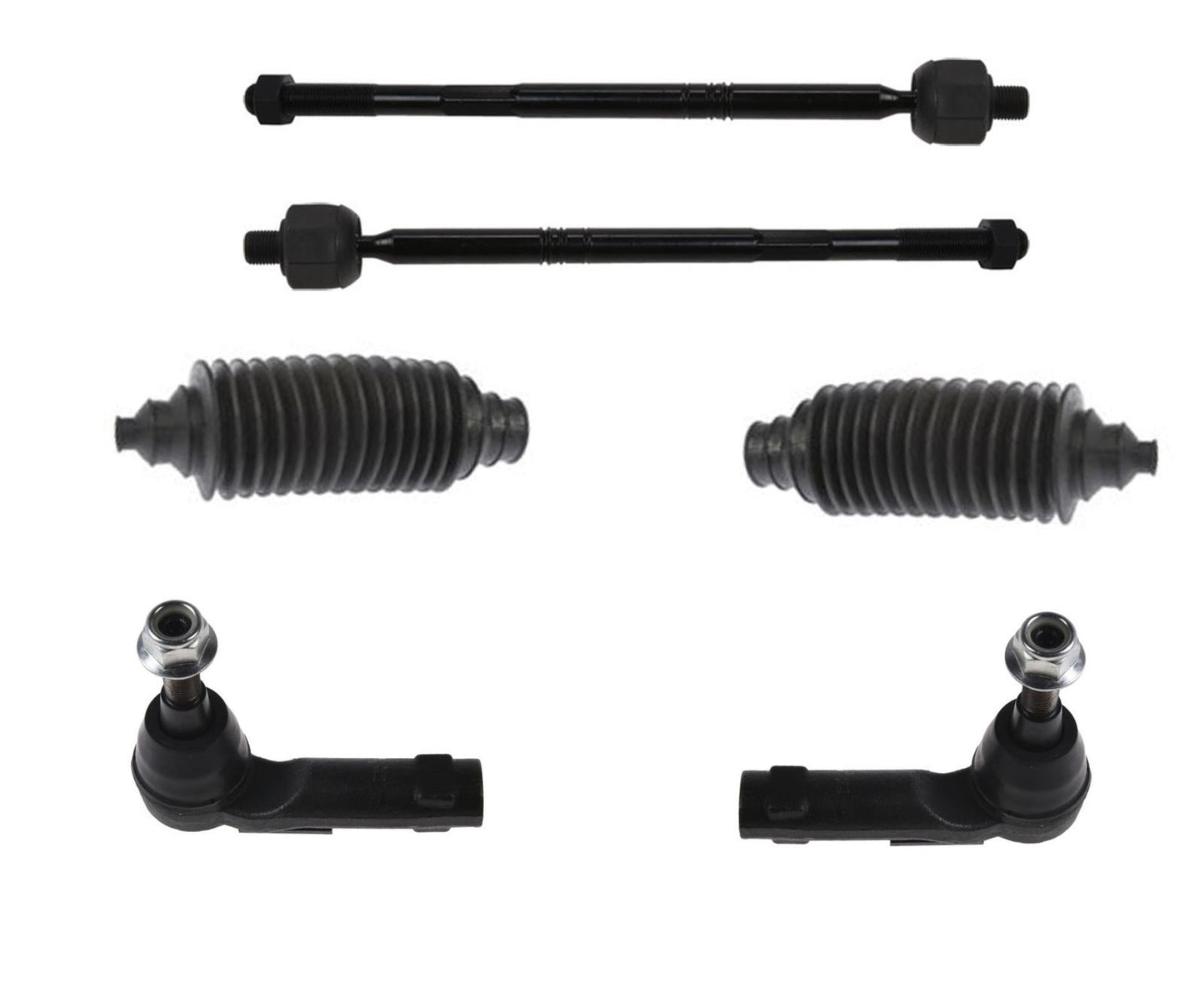Inner & Outer Tie Rods W Inner Boots Kit For 2015-2017 Chrysler 200