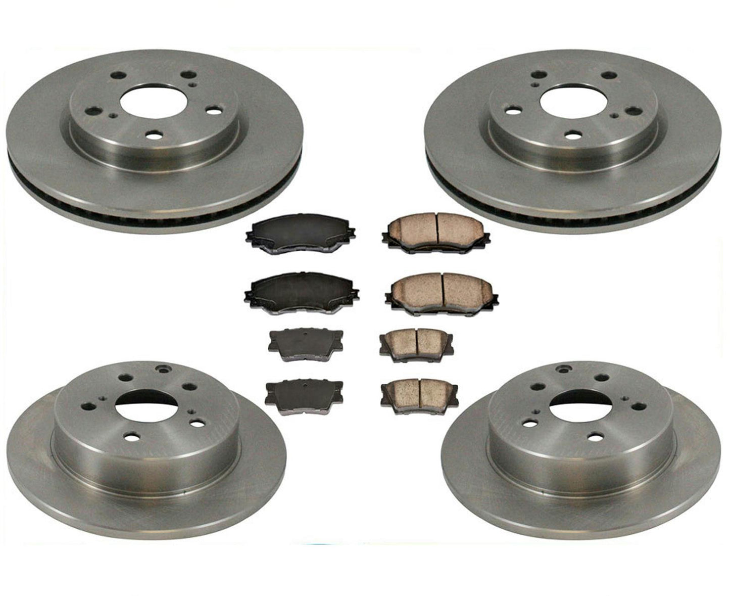 Fits 06-17 Rav4 Without 3Rd Row Seating Brake Disc Rotors Ceramic Brake Pads 6pc