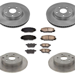 Front Rear Disc Brake Rotors Ceramic Brake Pads for Toyota Prius V ONLY 12-17