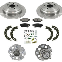 Rear Rotors Brake Pads Shoes Spring Kit Hub Bearings for Honda Odyssey 05-10