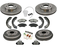 10pc F Rotores Tambores traseros Pastillas de freno Zapatos Kit de resorte para Honda Hybrid 1.3L 06-10