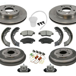 10pc F Rotores Tambores traseros Pastillas de freno Zapatos Kit de resorte para Honda Hybrid 1.3L 06-10