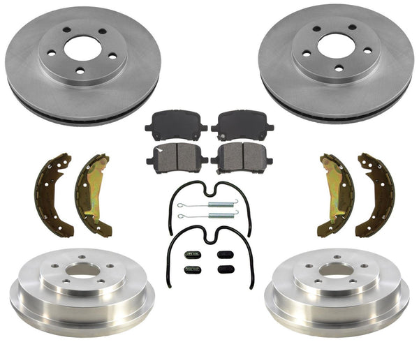 Fits For 09-11 HHR With Front Disc Rotors & 5 Lug Drums W Ceramic Pads Shoes 7pc