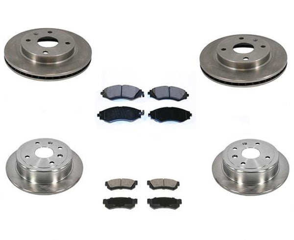 100% New Frt & Rr Brake Rotors & Ceramic Pads 6pc for Suzuki Forenza Reno 07-08