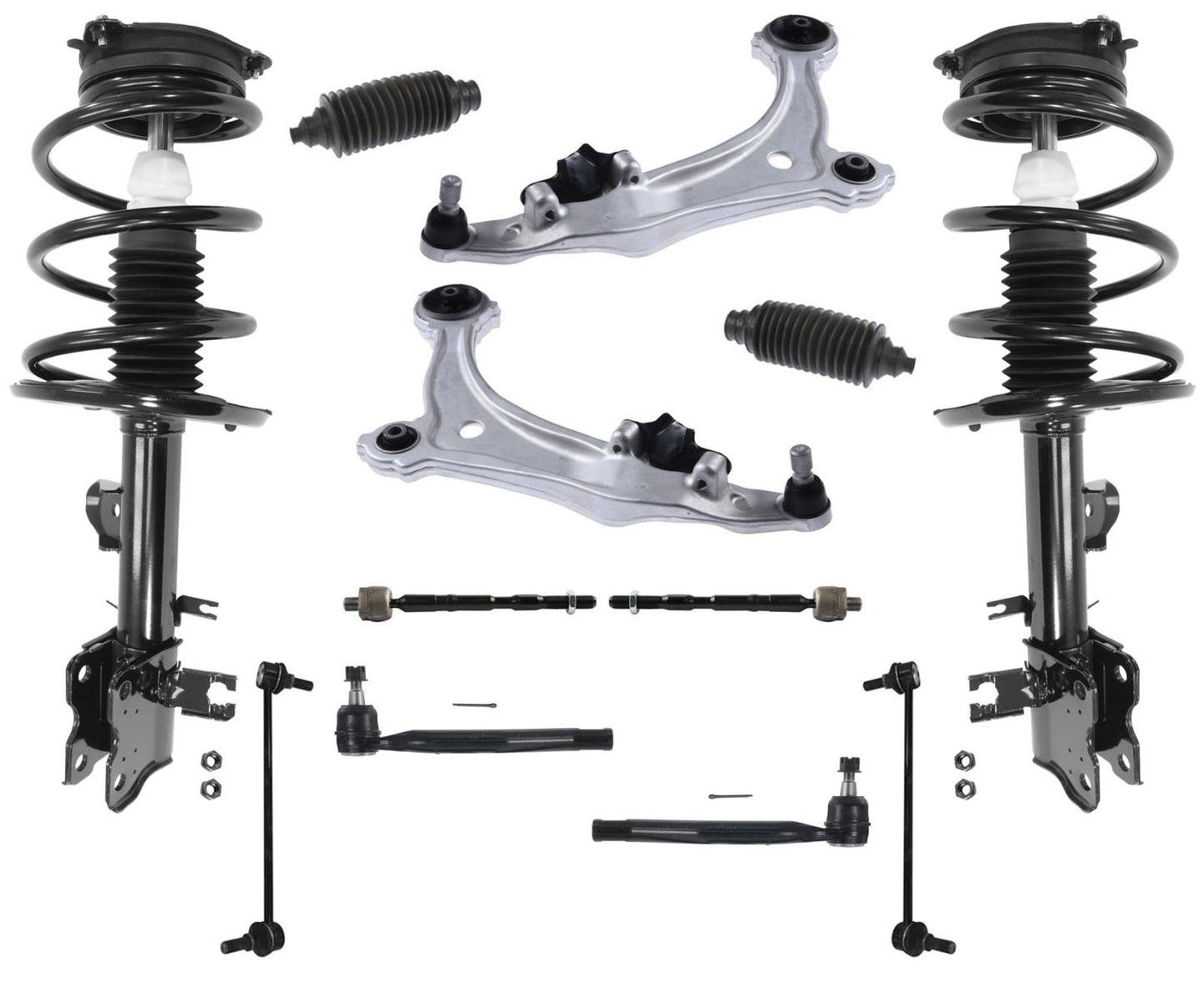 Frt Coil Spring Struts Lower Control Arms Tie Rods Links For Nissan Quest 11-17