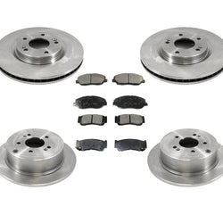 Front & Rear Brake Rotors & Ceramic Brake Pads 6Pc for Hyundai Santa Fe 07-09