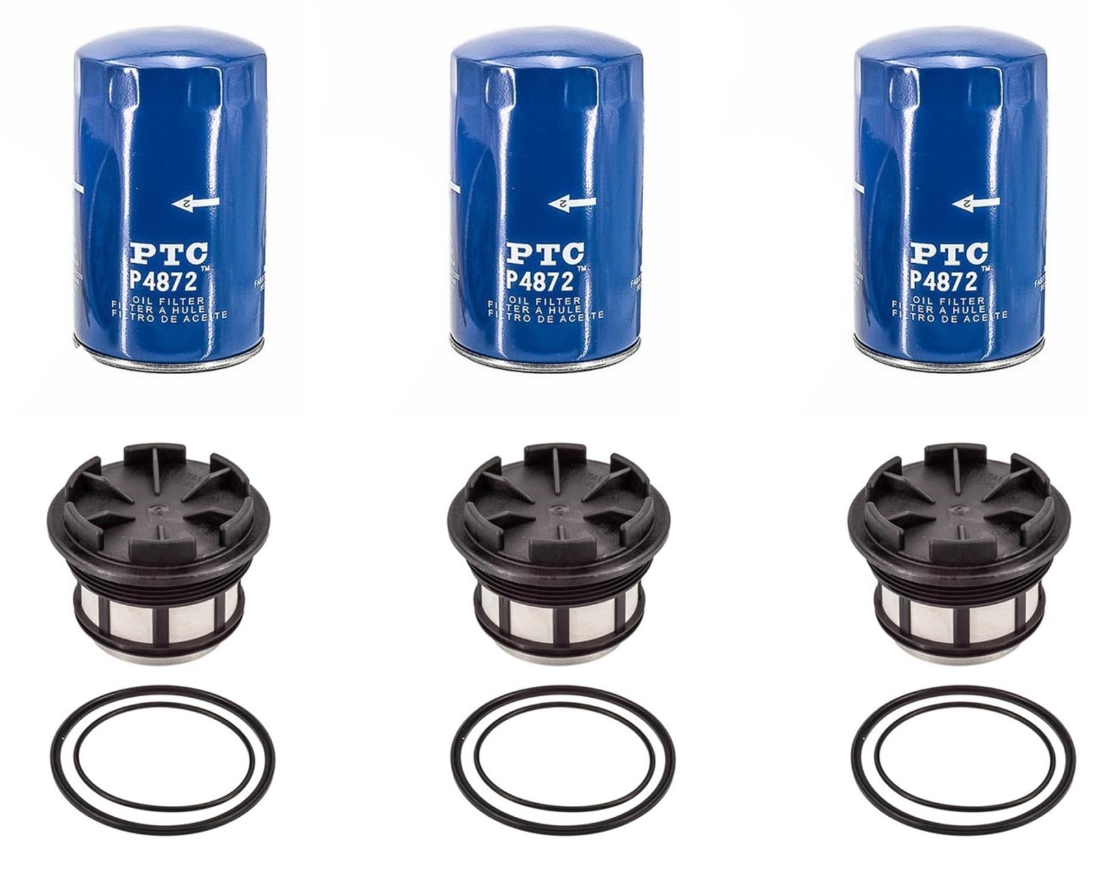 For 99-03 Ford F250 SUPER 7.3L Diesel Turbo Fuel Filter With Cap Oil Filters 6pc