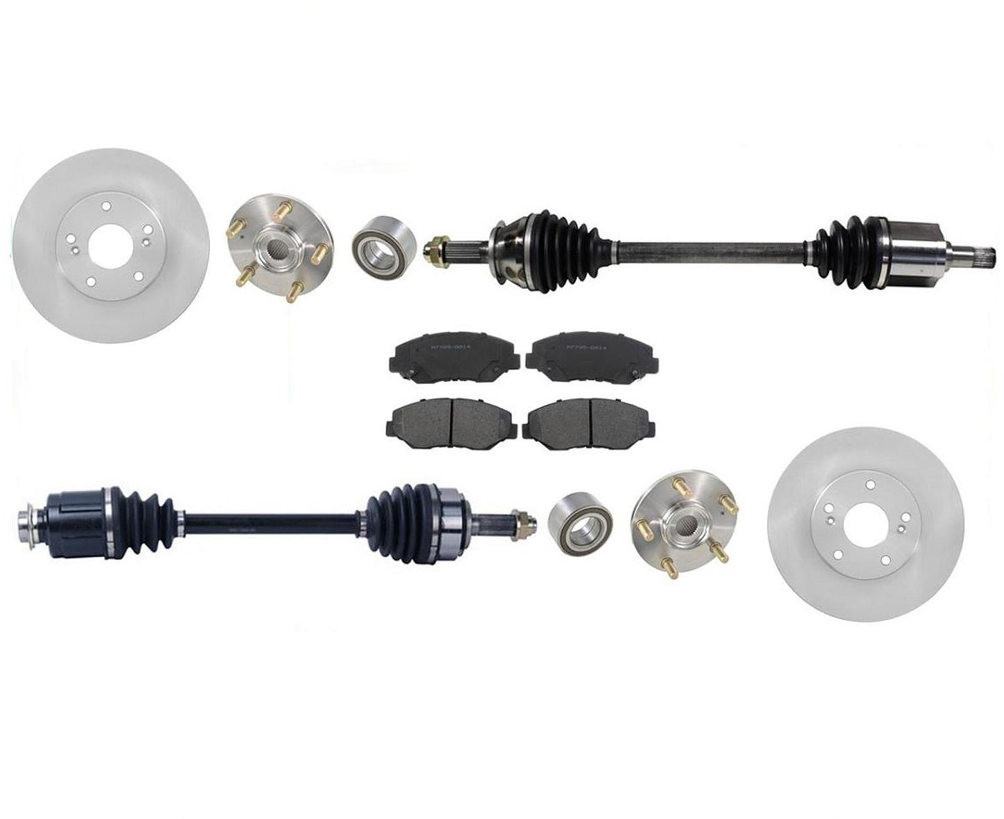 Front Axles Wheel Hub Kits Ceramic Pads & Rotors For ELEMENT 03-11 LX DX