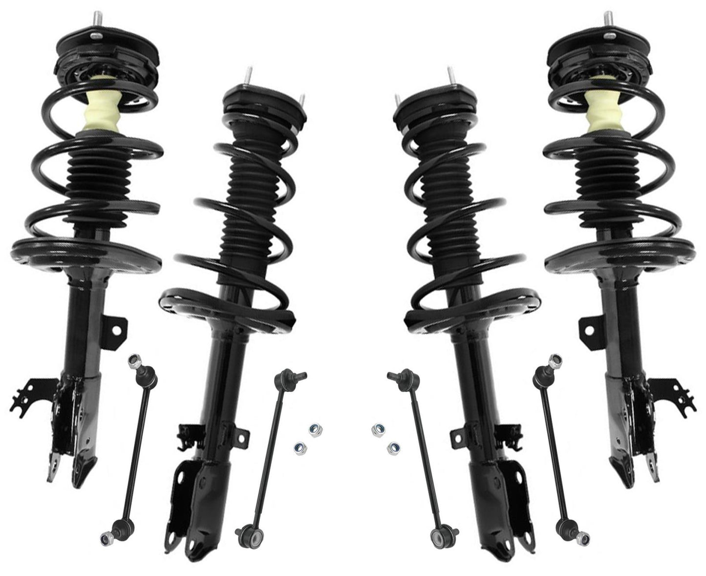 Front & Rear Spring Struts & Sway Bar Links for Toyota Camry SE 3.5L 12-17