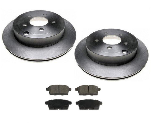 (2) Rear Brake Rotors & Ceramic Brake Pads for a 07-2010 Edge & Lincoln MKX