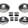 For 07-10 Ford Edge Front Wheel Drive Only F & R Brake Disc Rotors & Ceramic Pad
