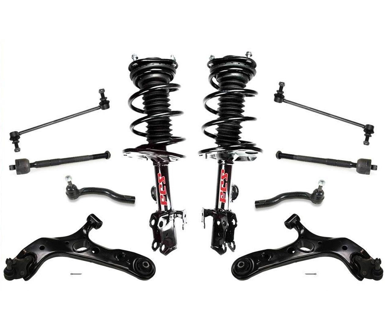 10 Pcs Kit Complete Struts Control Arms for Toyota Rav4 06-08 Sport 09-12 2.5L
