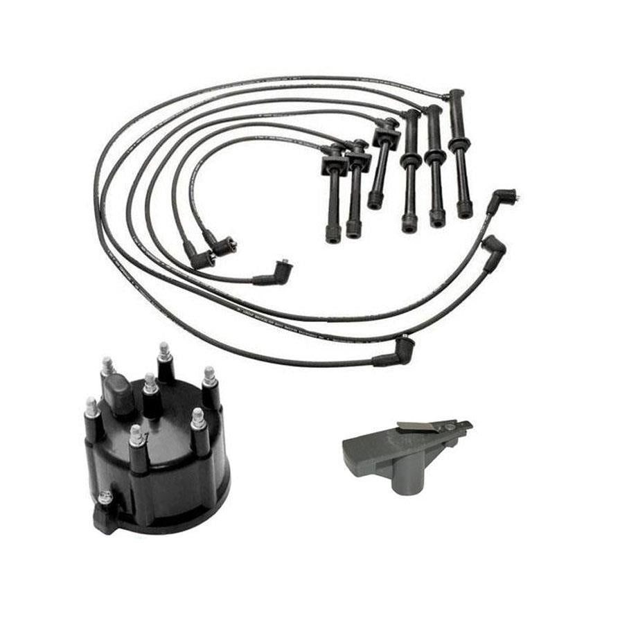 Bolt on Distributor Cap Rotor Ignition Spark Plug Wire Set 92-03 for Dodge 3.9L